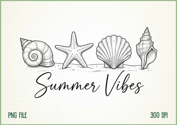 Download Summer Vibes Seashell Beach Design - Seashell Collection