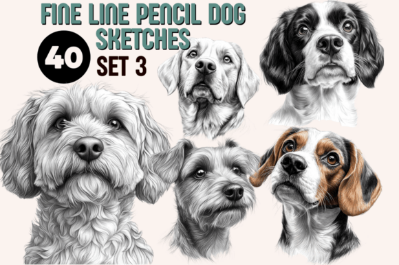 Download Dog Breed Pencil Sketches -Set 3 - Sketch Collection