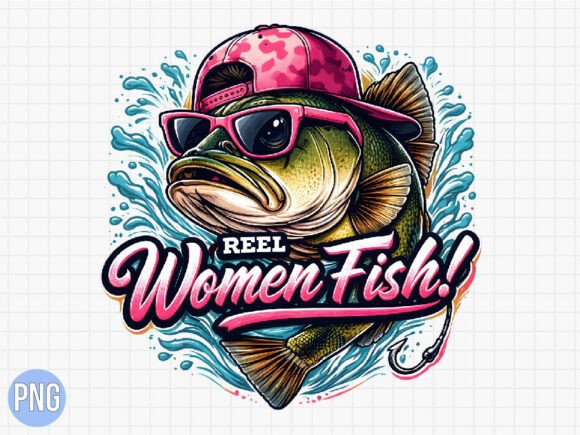Download Reel Women Fish Fishing Lover Bass PNG - Fishing Collection