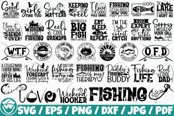 Download Fishing Life / Fishing Quotes X35 BUNDLE - Premium Resources