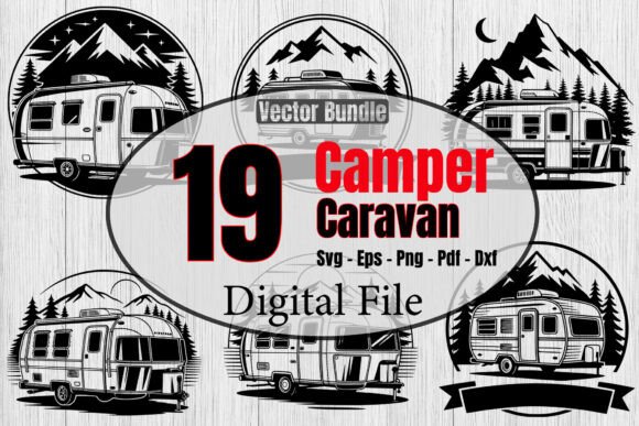 Download CAMPER CARAVAN SVG Bundle,Travel Trailer - Travel Collection