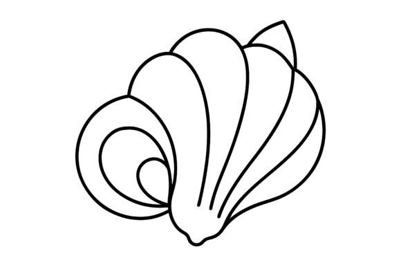 Download Abstract Line Art Seashell in One - Seashell Collection