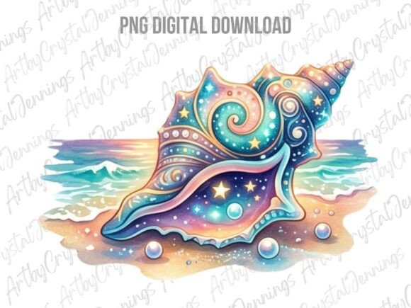 Download Whimsical Coastal Seashell PNG - Seashell Collection