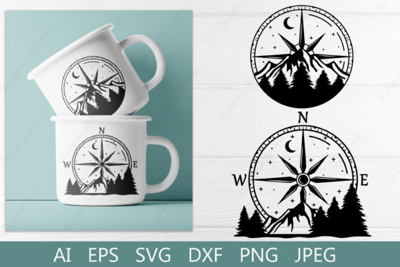 Download Compass with Mountain Svg, Travel Clipar - Travel Collection