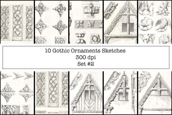 Download Gothic Ornament Sketches - Set #2 - Sketch Collection
